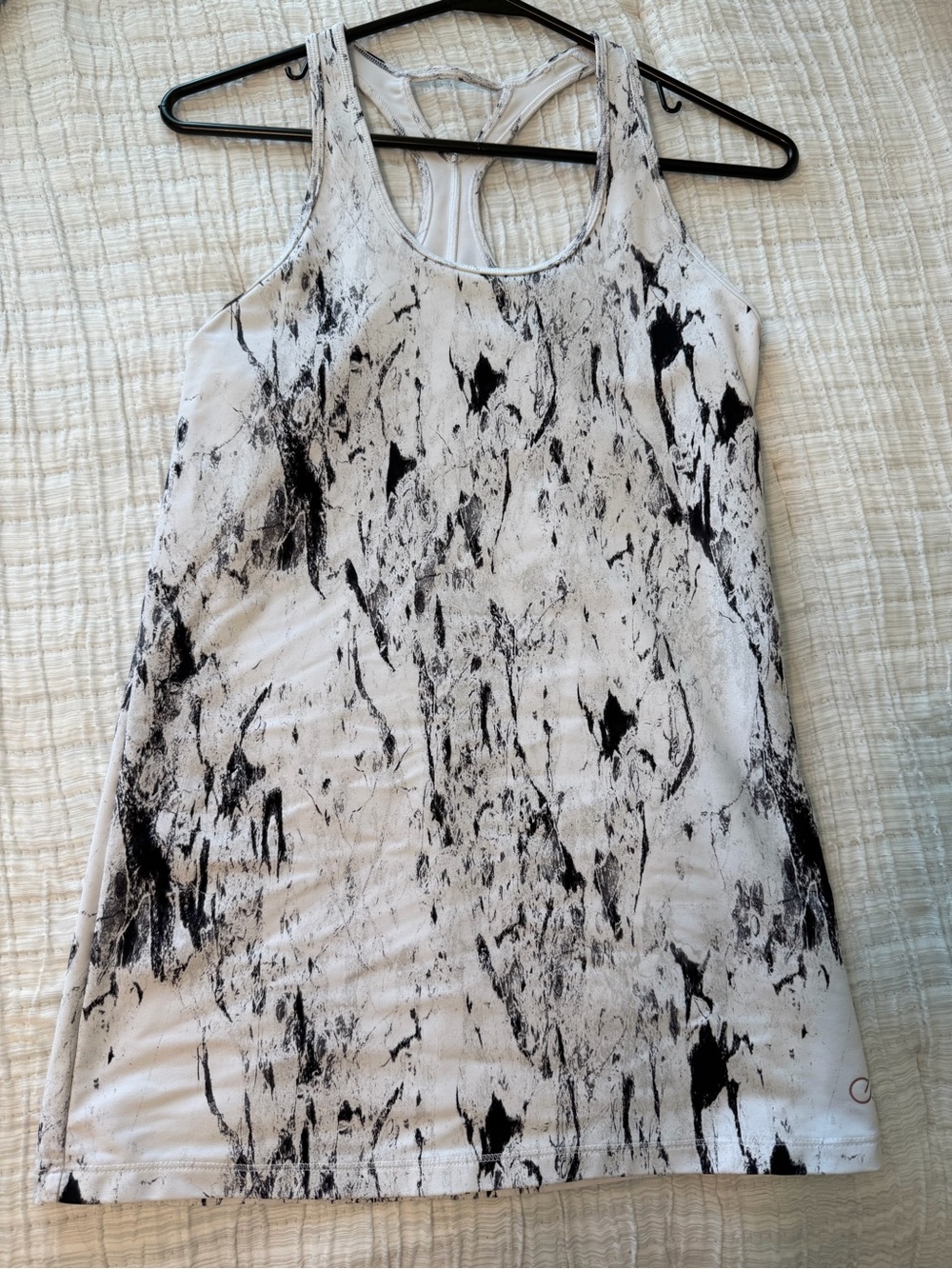 Black & White Marble Racerback Tank workout top